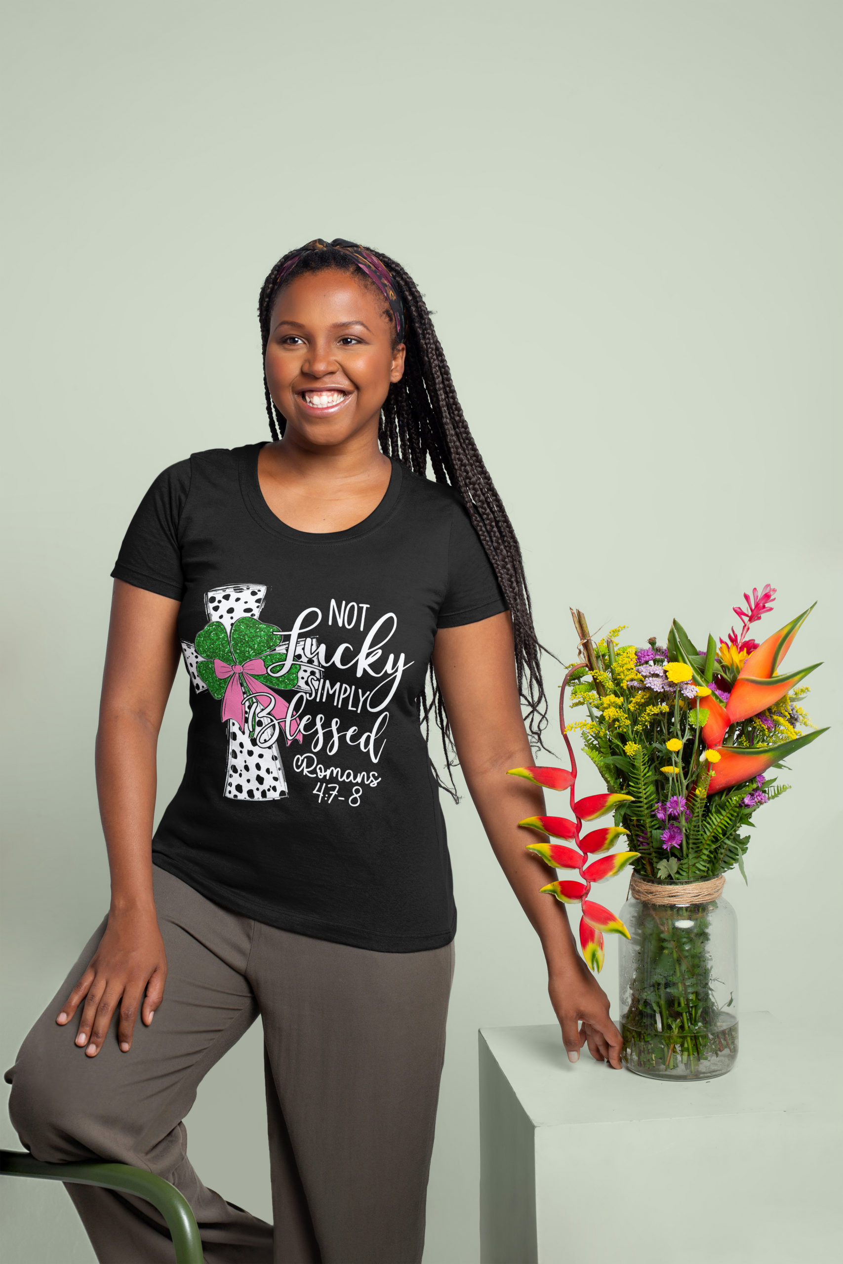 Not Lucky, Simply Blessed Shamrock Tee - Image 4