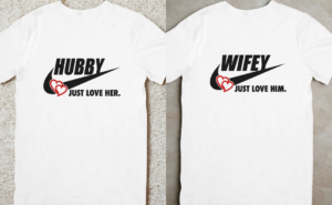 Hubby & Wifey Heart Swoosh