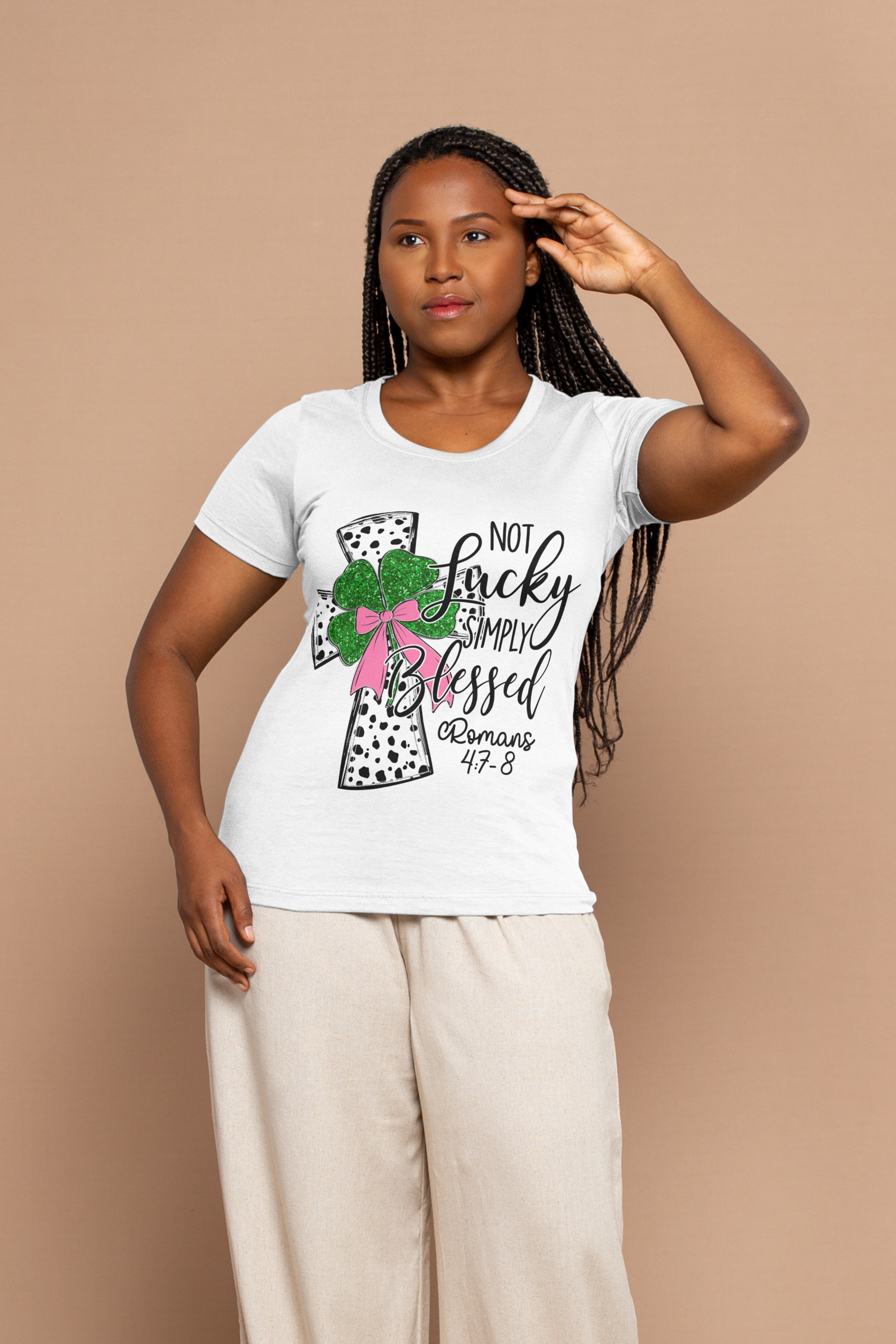Not Lucky, Simply Blessed Shamrock Tee - Image 5